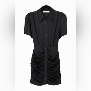 Elegant Black Button-Up Dress